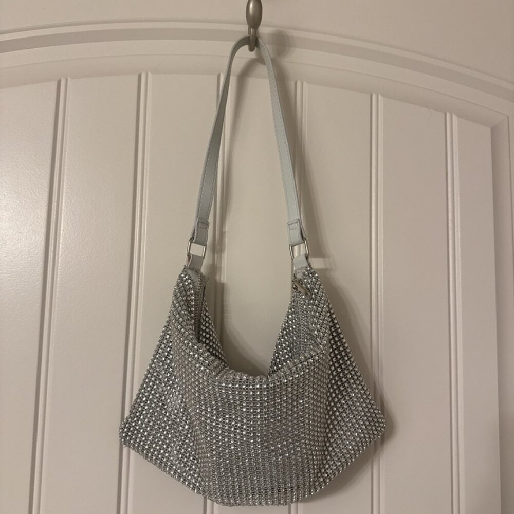 Silver Rhinestone Shoulder Bag - Picture 2 of 3